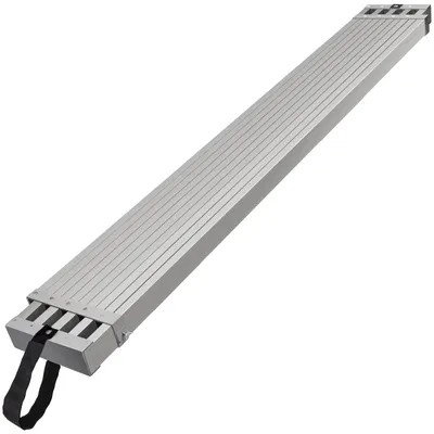 Image de VEVOR Planche de travail télescopique en aluminium, 2,74-4,57 m, capacité de charge 227 kg, planche d'échafaudage en aluminium de 31,75 cm de large, planche de plateforme d'extension avec plate-forme antidérapante, accessoires pour échelles d'échafaudage