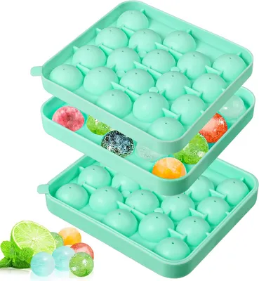 Immagine prodotto di Mini stampi in silicone per cubetti di ghiaccio a forma di sfera, confezione da 2 pezzi, diametro 2,8 cm. Stampi per creare piccoli cubetti di ghiaccio a forma di sfera, ideali per cocktail