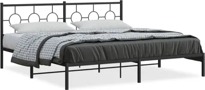 Immagine prodotto di Maison Exclusive - Letto con testiera in metallo nero 193x203 cm