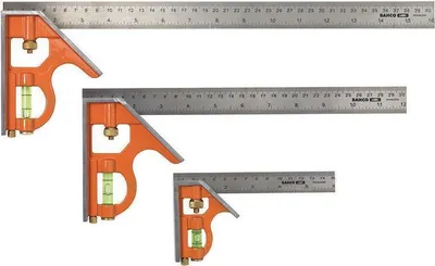 Obrázek produktu pro BAHCO CS400 kombinovaný úhelník 400mm/125mm, vodováha, metrická + palcová stupnice