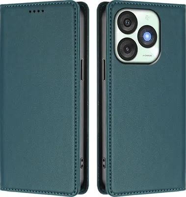 Immagine prodotto di Custodia in pelle per itel A50, custodia a libro magnetica in Finto cuoio con supporto, verde