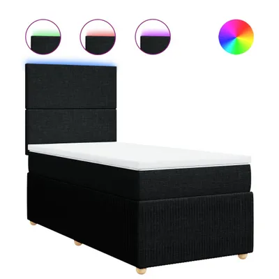 Produktbild von Boxspringbett mit Matratze Schwarz 90x190 cm Stoff