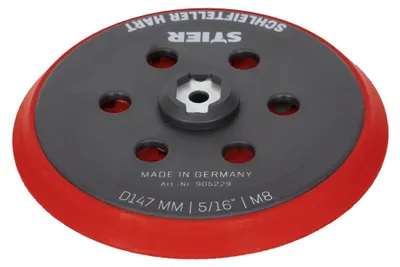 Produktbild von STIER Schleifteller Stützteller hart D147mm 5/16“ M8 für Exzenterschleifer, 150 mm, mit klett