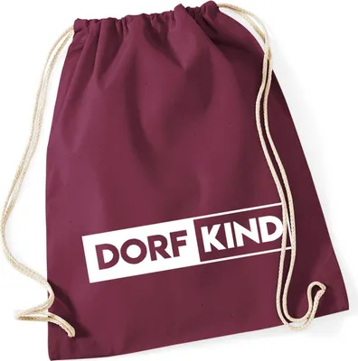 Produktbild von Huuraa Turnbeutel Dorfkind Modern 12 Liter Burgundy Baumwolle Rucksack Geschenkidee