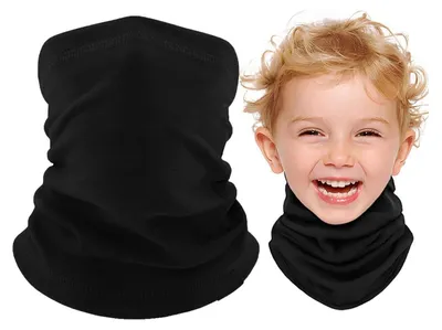 Immagine prodotto di Scaldacollo per bambini, caldo, antivento, in pile, colore nero