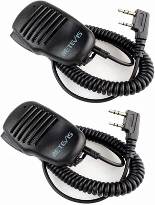 Produktbild von Retevis 2 Pin Funkgerät Lautsprecher Mikrofon Kompatibel mit Walkie Talkie RT24 RT27 RT21 RT22 RT622 RT81 RT668 BF UV-5R BF-888S BF-88E(2 Stück)
