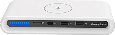 Immagine prodotto di caricatore wireless 15w 4-in-1 Usb Multi-Port Qc3.0 Stazione di ricarica rapida con luce notturna Rgb N67