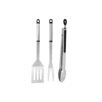 Produktbild von HI Grillbesteck, Edelstahl, Wender, Gabel & Zange, silber, 3-teilig (1 Set)