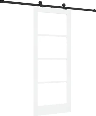 Obrázok produktu pre vidaXL Posuvné dvere ORKDAL, biele, 83 x 202 cm, masívne borovicové drevo a sklo