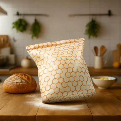 Bienenwachs-Brotbeutel, 26x32 cm, antibakteriell, wiederverwendbar