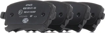 Produktbild von HELLA Bremsbeläge Satz Hinten Bremsklötze für VW Transporter V Bus (7HB, 7HJ, 7EB, 7EJ, 7EF, 7EG, 7HF, 7EC) 8DB 355 011-531