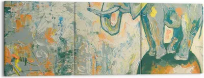 Produktbild von Bild auf Leinwand - Leinwandbild - Elefant Abstraktion - 150x50cm - Wand Bild - Wanddeko - Leinwanddruck - Bilder - Kunstdruck - Wanddekoration - Leinwand bilder - Wandkunst - CA150x50-3566