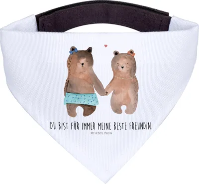Produktbild von Mr. & Mrs. Panda Dreieckstuch Bär Freundin - Weiß - Geschenk, Hundeschal, Hundehalstuch, Bandana, Beste Freund Liebe Liebesbeweis Verliebt Kumpel Kumpeliene, Teddy