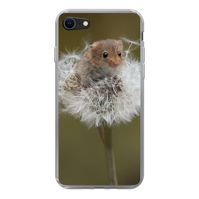 Produktbild von MuchoWow® Handyhülle Schutzhülle Hülle für iPhone 8 Maus - Jung - Blumen Silikon Softcase Handy Hülle - Schutzhaube