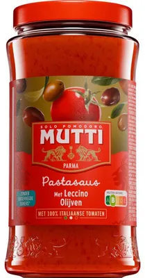 Immagine prodotto di Mutti Pastasaus Olive 400g – Salsa di pomodoro italiano con olive, ideale per la pasta