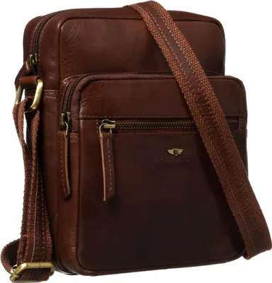 Obrázek produktu pro Peterson pánská kožená crossbody taška hnědá 22 x 19 cm