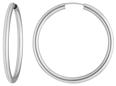 Produktbild von Paar Ohrringe Creolen rund schlicht Ohrschmuck aus 925 Silber 39x3mm