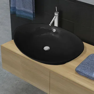 Produktbild von s Keramik Waschbecken Oval Schwarz