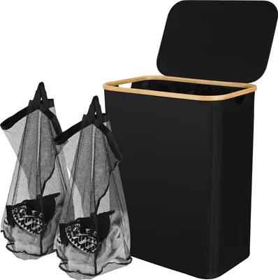 Produktbild von Bettizia Wäschekorb Wäschesammler,Schwarz 57 x 37 x 69 cm