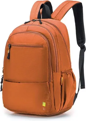 Obrázek produktu pro Uniqoos® Batoh do letadla, rozměry 40 x 20 x 25 cm – lehký cestovní batoh pro notebook o velikosti 15,6 palců, oranžová barva, materiál 800D nylon, vhodný jako denní batoh i cestovní taška