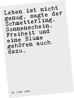Produktbild von Mr. & Mrs. Panda Postkarte Leben ist nicht genug,... - Weiß - Geschenk, Grußkarte, Spruch, Zitat, Weisheit, Andersen, Ansichtskarten, Schmetterling, Postkarten, bildkarte