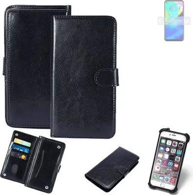Produktbild von K-S-Trade 360° Hülle kompatibel mit Motorola Moto G Power schwarz Kunstleder Case BookCase WalletCase Kunstlederederhülle Handyhülle, Rundumschutz