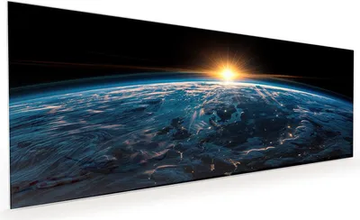 Produktbild von Küchenrückwand Spritzschutz Glas mit Motiv Sonnenaufgang Erde 40 x 40 cm
