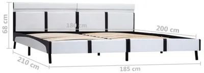 Produktbild von vidaXL Bettgestell mit LED Weiß Kunstleder 180×200 cm