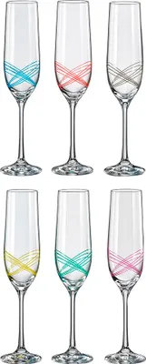 Produktbild von Bohemia Ellipse Sektgläser Kristallglas Sektglas Sektkelch 190 ml 6er Set