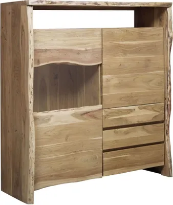 Image de MASSIVMOEBEL24 | Buffet 131x45 Acacia laqué Bois naturel PURE ACACIA #703