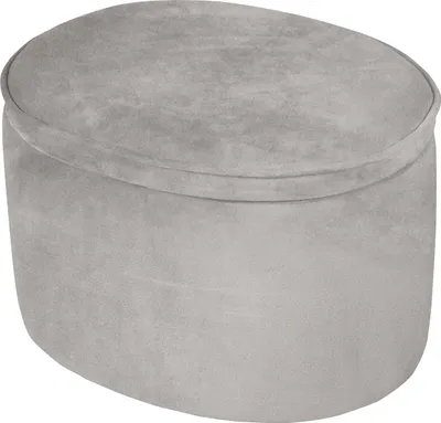 Produktbild von Roba 450140GA Kinderhocker oval mit Aufbewahrung grau – Spielmöbel grau 420x330x270 mm
