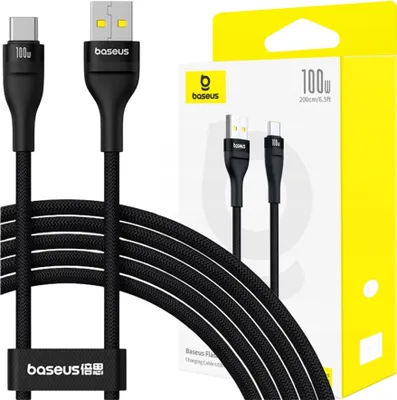 Image de Baseus Flash 2 USB A to USB C fast charging cable 2 m 100 W Black