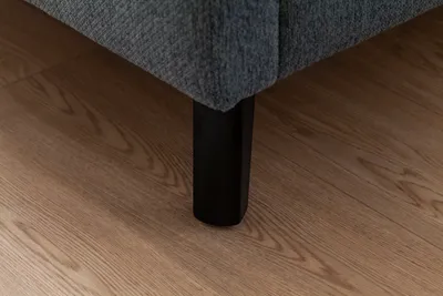 Produktbild von Meise Möbel Polsterbett Frieda 160x200 cm | Bettgestell | Kopfteil glatt | Webstoff Ocean | Holzfuß schwarz