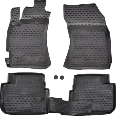 Image de 3D Tapis De Sol en Caoutchouc Exclusive Pour Subaru Forester 2008-2013 4pcs, Bord Haut, Noir, Antidérapant, Toutes Saisons