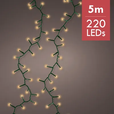 Produktbild von 5m LED-Kompakt-Weihnachtsbeleuchtung - Dauerlicht - 220 Lichter - Gold - Dimmbar