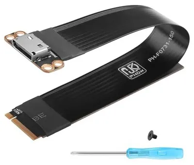 Produktbild von PCI-E4.0 M.2 NVME zu Oculink SFF-8611/8612 Adapterkabel M.2 M-Key 2280 NGFF zu Oculink SFF-8611 SFF-8612 weibliches Hostkabel für Laptops, eGPU usw (6,89 Zoll)