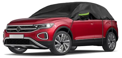 Produktbild von Autoabdeckung Wasserdicht für VW T-ROC 2017-2024, Halbe Autoabdeckung Schwarz, UV Beständig, Staubdicht, Schneefest