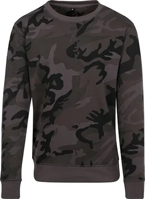 Zdjęcie produktu dla Build Your Brand BY110 | Męska koszulka Camo Crewneck T-Shirt - Długi krój - Kolor: Ciemny Camo - Rozmiar: L