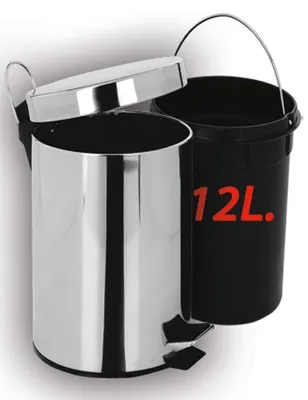Produktbild von Mülleimer Treteimer Abfalleimer Edelstahl 12 l mit Pedal Inneneimer Silber