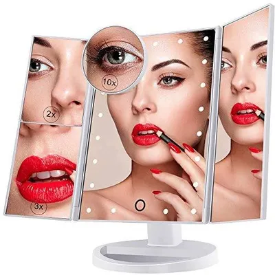 Zdjęcie produktu dla Lusterko do makijażu LED 21 diod powiększające 10X dla kobiet