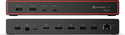 Produktbild von Lenovo ThinkPad Thunderbolt 4 Smart Dock Gen2 7500, Kabelgebunden, Thunderbolt 4, 100 W, 2500 Mbit/s, Schwarz, Eclipse Black