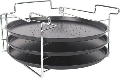 Productafbeelding van Famanu Pizzabakset, 3 stuks - Ronde pizzabak voor flammkuchen