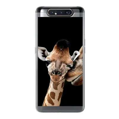 Produktbild von MuchoWow® Handyhülle Schutzhülle Hülle für Samsung Galaxy A80 Giraffe - Tiere - Schwarz - Porträt - Tiere Silikon Softcase Handy Hülle - Schutzdeckel