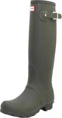 A single dark olive green Hunter Original Tall Boot is shown against a white background.