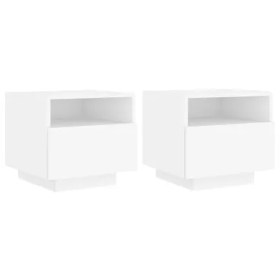Obrázok produktu pre Nočné stolíky s LED svetlami 2 ks biele 40x39x37 cm