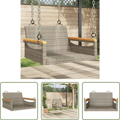 Obrázek produktu pro The Living Store Závěsné křeslo Grey 63x62x40 cm Poly ratan