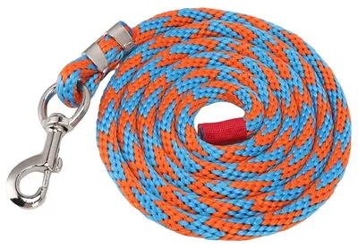 Führstrick 4 m, Nylon, blau-orange, für Pferde