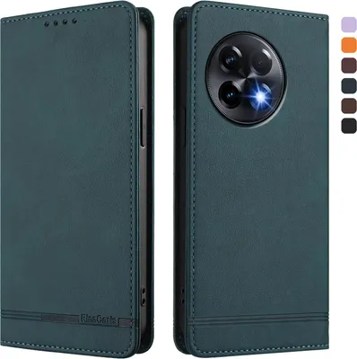 Obrázek produktu pro Pouzdro pro OnePlus 11R, retroPolyuretankožené flip pouzdro s stojánkem a přihrádkami na karty Zelený