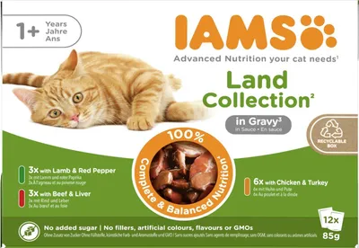 Produktbild von IAMS Delights Land Collection in Sauce Katzen-Nassfutter; 12 x 85g