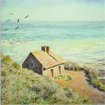 Produktbild von ARTland Wandbild Alu für Innen & Outdoor Das Zollhäuschen im Morgenlicht. 1882 Größe: 70x70 cm